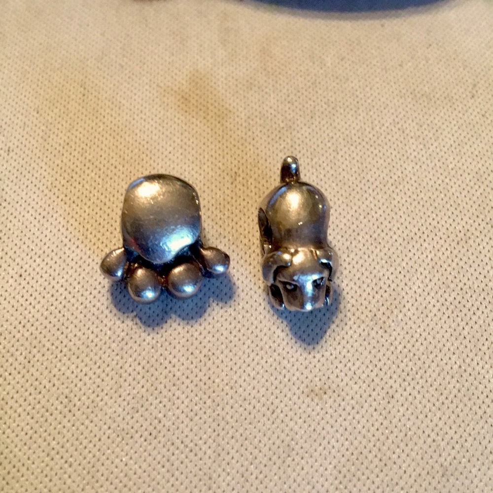 - 925 Sterling Chamilia Charms Dog/Dog Paw